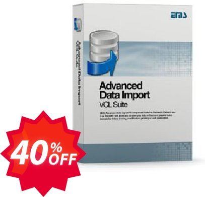 EMS Advanced Data Import VCL Suite, with sources + Yearly Maintenance Coupon code 40% discount 