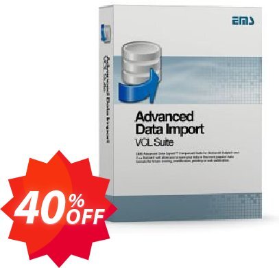 EMS Advanced Data Import VCL Suite, with sources + Yearly Maintenance Coupon code 40% discount 