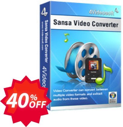 4Videosoft Sansa Video Converter Coupon code 40% discount 