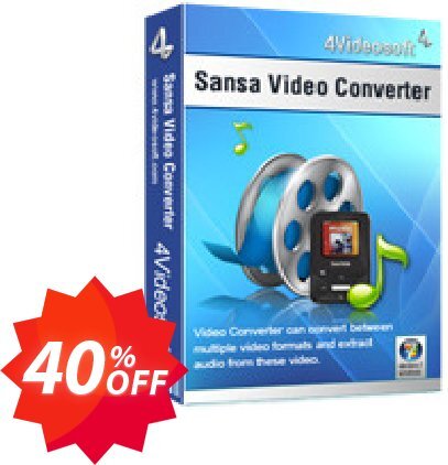 4Videosoft Sansa Video Converter Coupon code 40% discount 