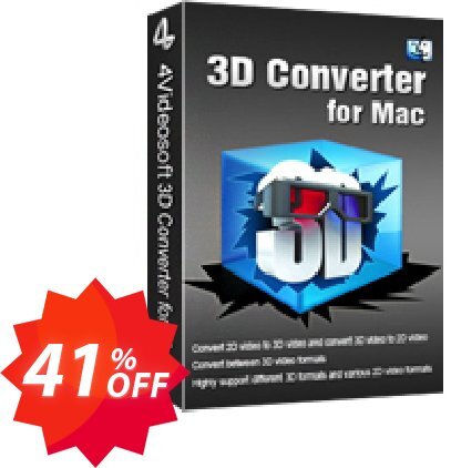 4Videosoft 3D Converter for MAC Coupon code 41% discount 