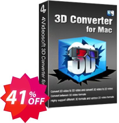 4Videosoft 3D Converter for MAC Coupon code 41% discount 