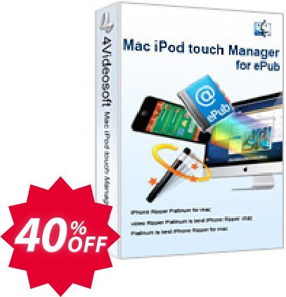 4Videosoft MAC iPod touch Manager for ePub Coupon code 40% discount 