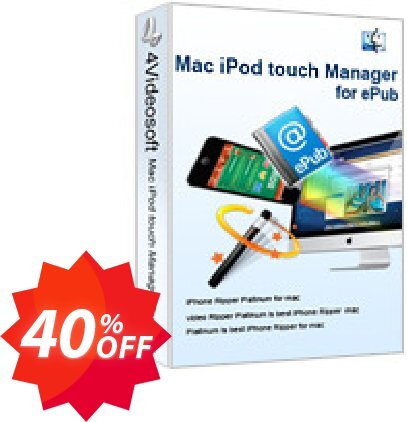 4Videosoft MAC iPod touch Manager for ePub Coupon code 40% discount 