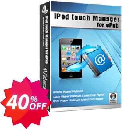 4Videosoft iPod touch Manager for ePub Coupon code 40% discount 