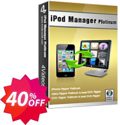 4Videosoft iPod Manager Platinum Coupon code 40% discount 