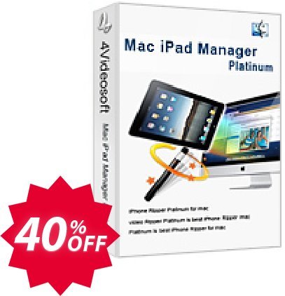 4Videosoft MAC iPad Manager Platinum Coupon code 40% discount 