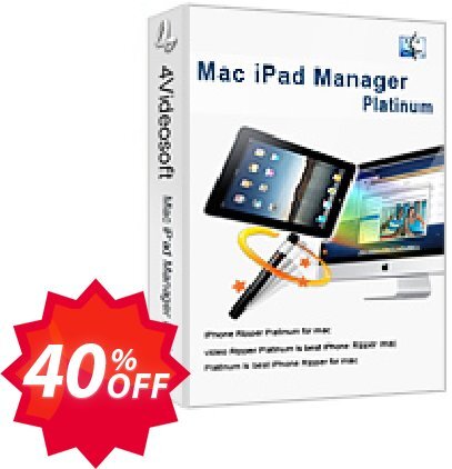 4Videosoft MAC iPad Manager Platinum Coupon code 40% discount 