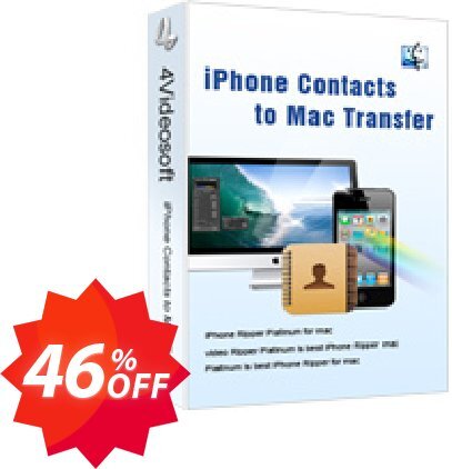 4Videosoft iPhone Contacts to MAC Transfer Coupon code 46% discount 