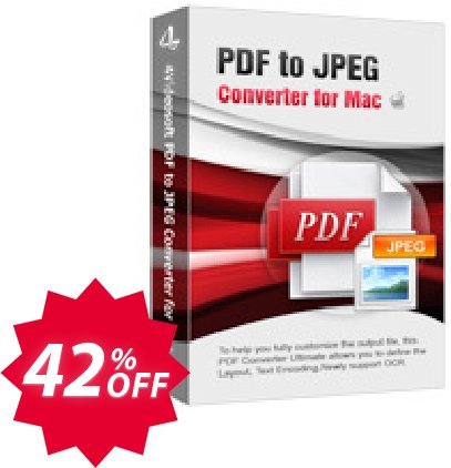 4Videosoft PDF to JPEG Converter for MAC Coupon code 42% discount 