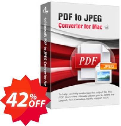 4Videosoft PDF to JPEG Converter for MAC Coupon code 42% discount 