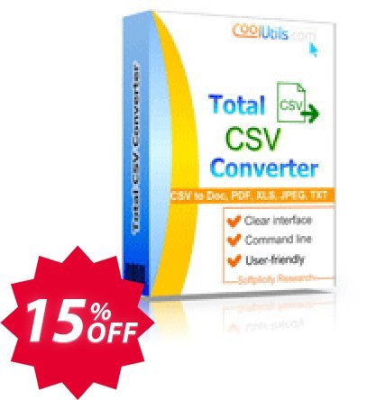 Coolutils Total CSV Converter Coupon code 15% discount 
