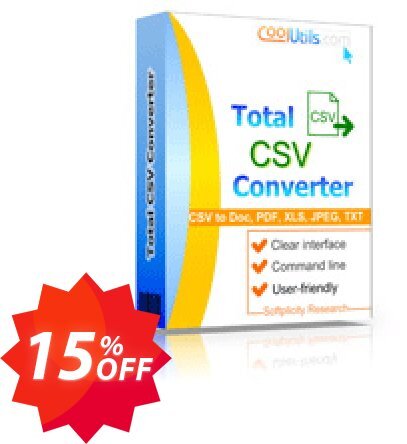 Coolutils Total CSV Converter Coupon code 15% discount 