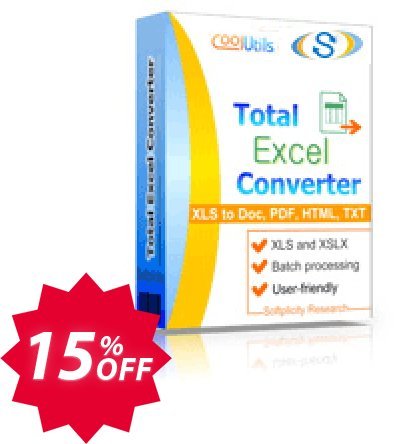 Coolutils Total Excel Converter, Server Plan  Coupon code 15% discount 
