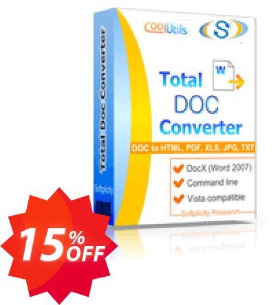 Coolutils Total Doc Converter, Server Plan  Coupon code 15% discount 