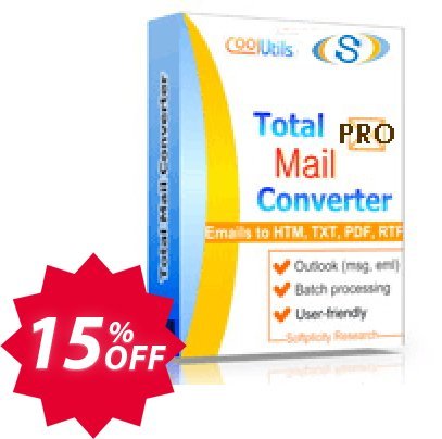 Coolutils Total Mail Converter Pro, Server Plan  Coupon code 15% discount 