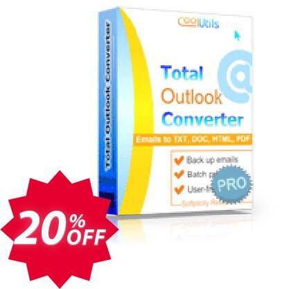 Coolutils Total Outlook Converter Pro, Commercial Plan  Coupon code 20% discount 