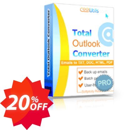 Coolutils Total Outlook Converter Pro, Commercial Plan  Coupon code 20% discount 