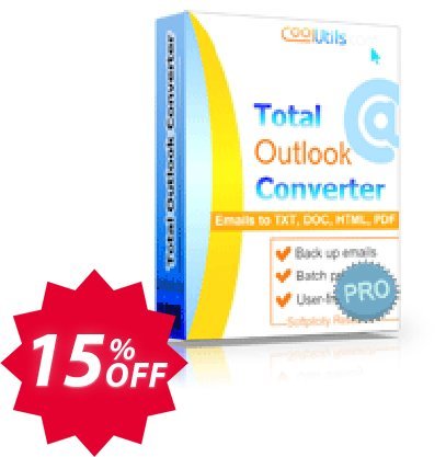 Coolutils Total Outlook Converter Pro, Server Plan  Coupon code 15% discount 