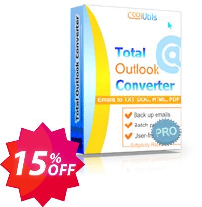 Coolutils Total Outlook Converter Pro, Server Plan  Coupon code 15% discount 