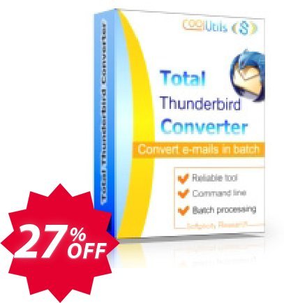 Coolutils Total Thunderbird Converter, Commercial Plan  Coupon code 27% discount 