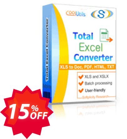 Coolutils Total Excel Converter, Site Plan  Coupon code 15% discount 