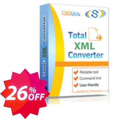 Coolutils Total XML Converter, Commercial Plan  Coupon code 26% discount 