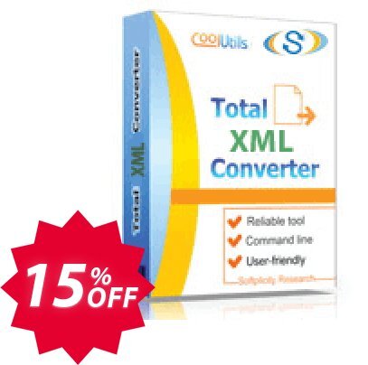 Coolutils Total XML Converter, Server Plan  Coupon code 15% discount 