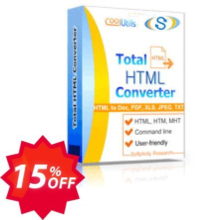 CoolUtils Total HTML Converter Coupon code 15% discount 