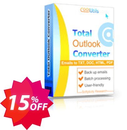 Coolutils Total Outlook Converter Coupon code 15% discount 