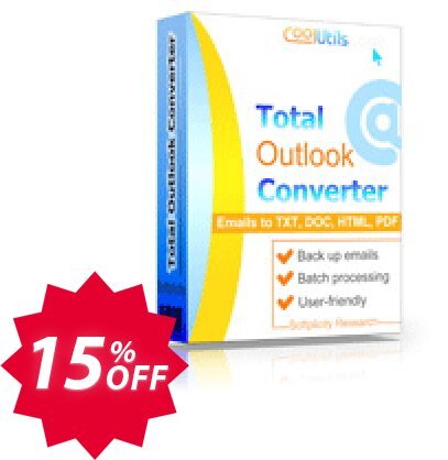 Coolutils Total Outlook Converter Coupon code 15% discount 