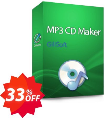 GiliSoft MP3 CD Maker Lifetime Coupon code 33% discount 