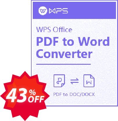 WPS PDF to Word Converter Coupon code 43% discount 