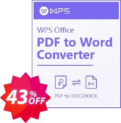 WPS PDF to Word Converter Coupon code 43% discount 