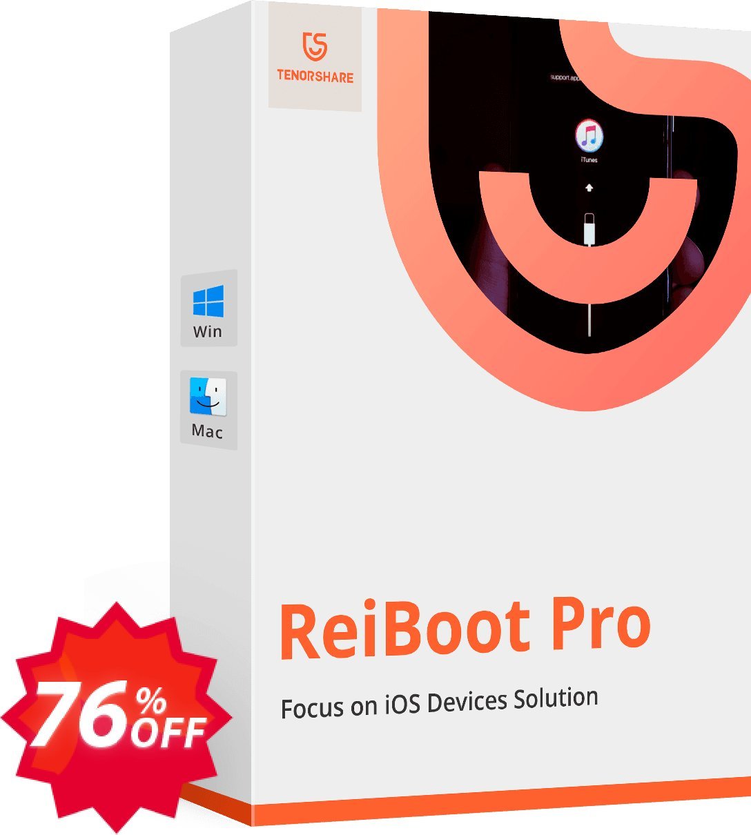 Tenorshare ReiBoot Pro, Yearly Plan  Coupon code 76% discount 