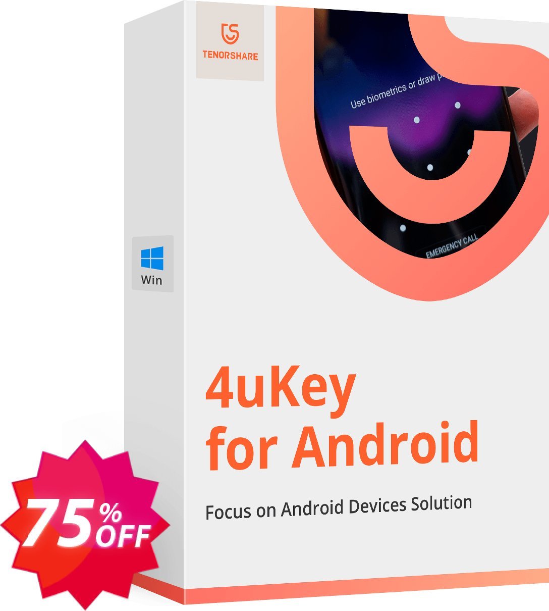 Tenorshare 4uKey for Android, Yearly Plan  Coupon code 75% discount 