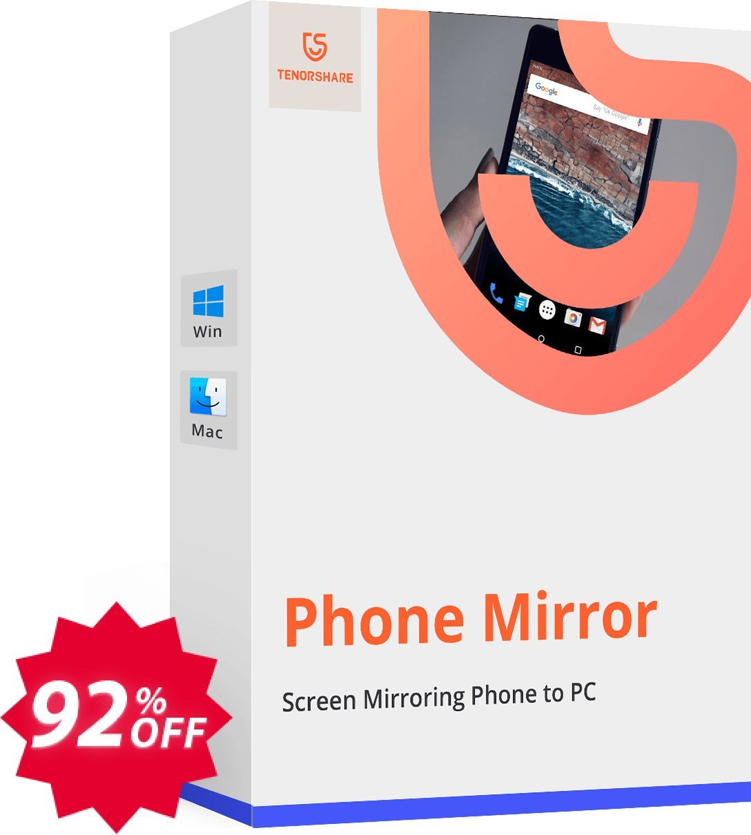 Tenorshare Phone Mirror for MAC, Monthly  Coupon code 92% discount 
