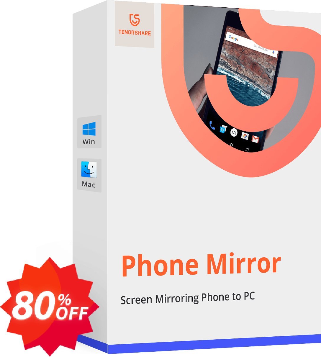 Tenorshare Phone Mirror for MAC, Yearly  Coupon code 80% discount 