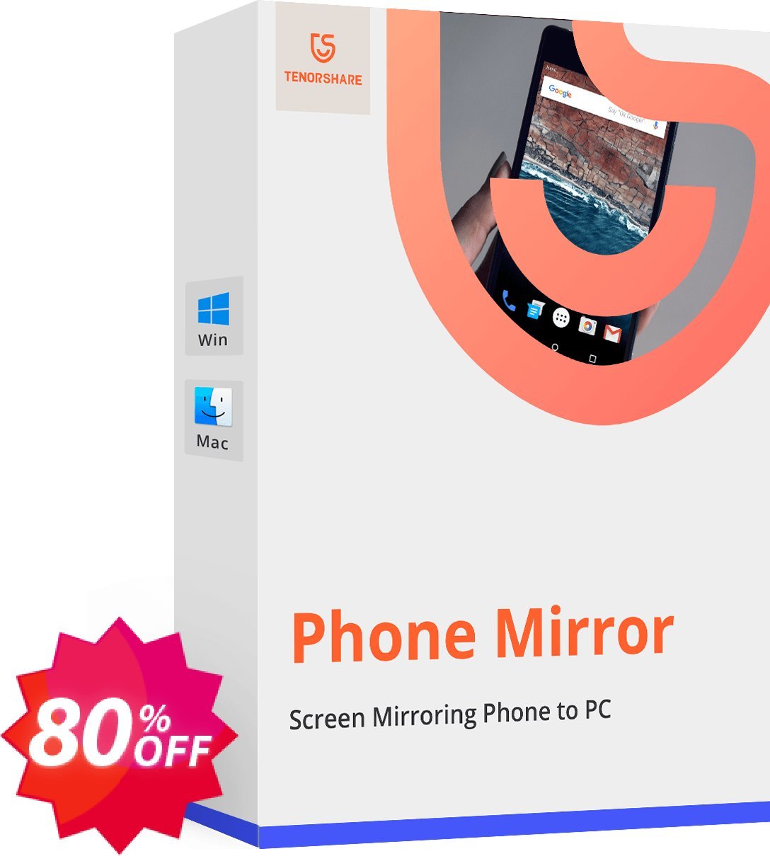 Tenorshare Phone Mirror for MAC, 1 Quarter  Coupon code 80% discount 