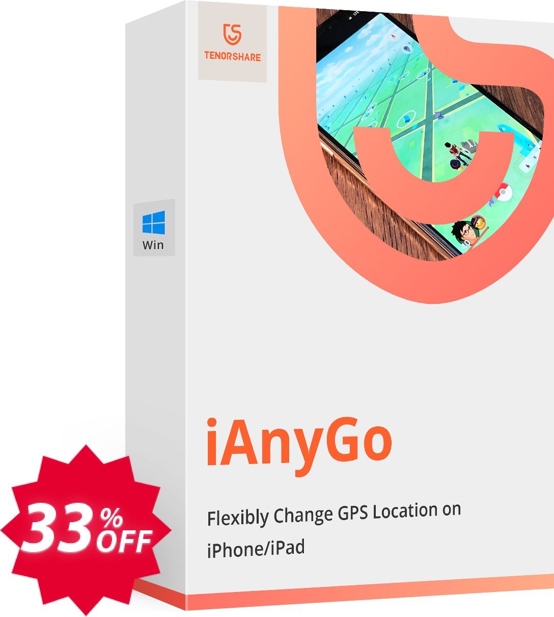 Tenorshare iAnyGo, 1-Year Plan  Coupon code 33% discount 