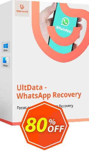 Tenorshare UltData WhatsApp Recovery for MAC Coupon code 80% discount 