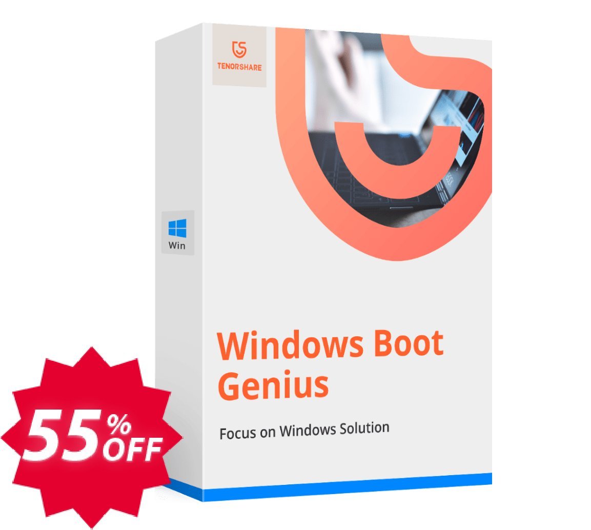 Tenorshare WINDOWS Boot Genius, Unlimited PCs  Coupon code 55% discount 