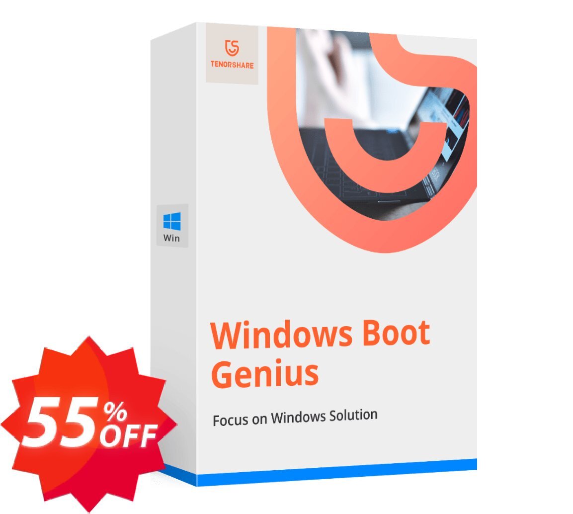 Tenorshare WINDOWS Boot Genius, Unlimited PCs  Coupon code 55% discount 