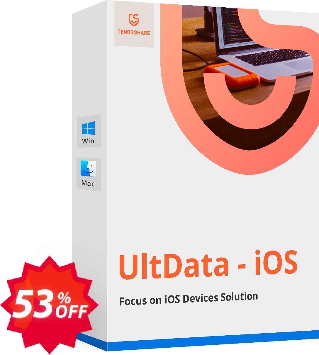 Tenorshare UltData for iOS, Monthly Plan  Coupon code 53% discount 