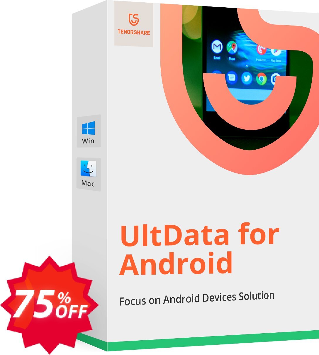 Tenorshare UltData for Android, MAC , Yearly  Coupon code 75% discount 