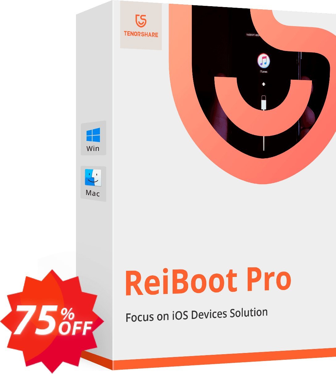 Tenorshare ReiBoot Pro, Monthly Plan  Coupon code 75% discount 