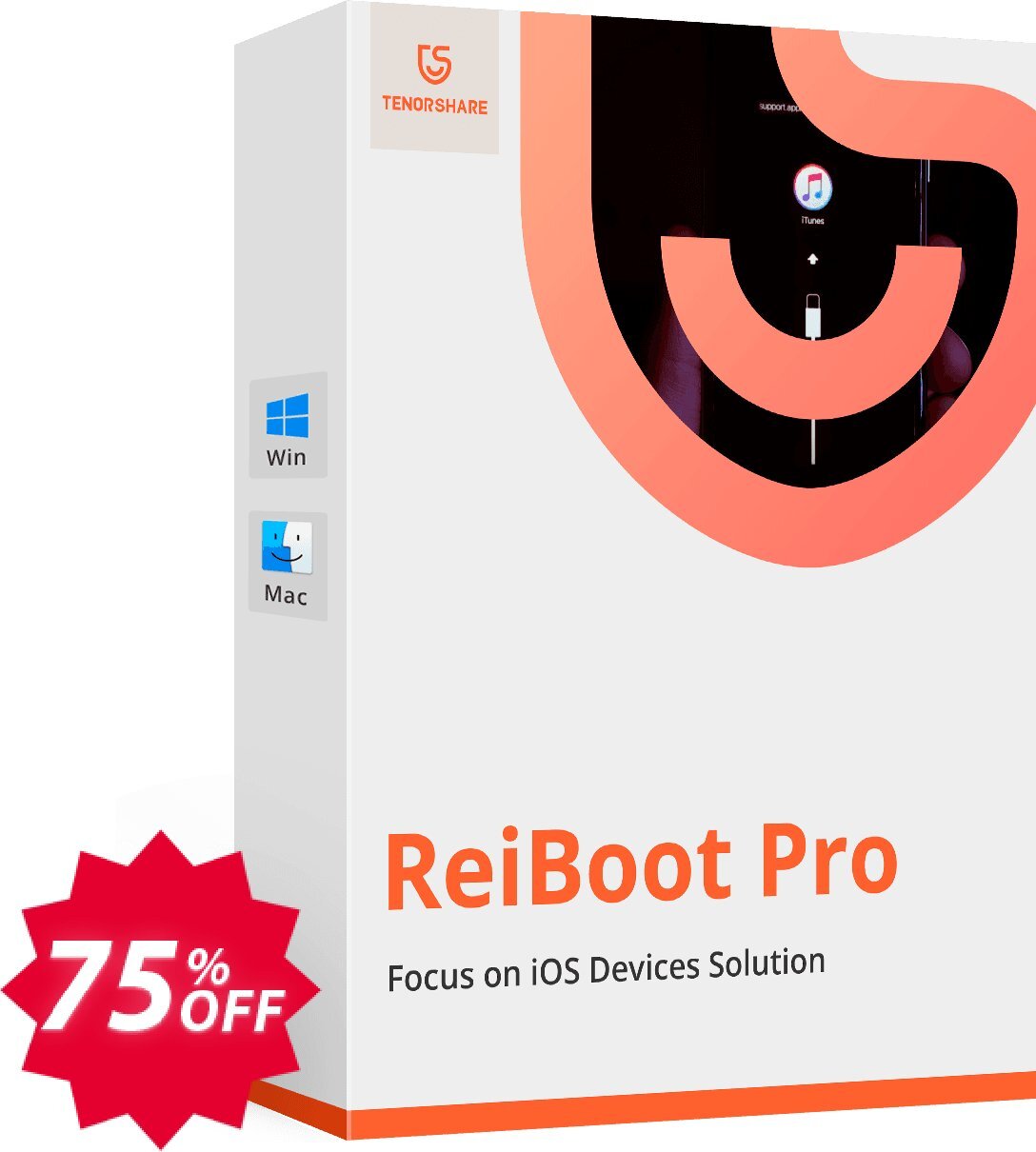 Tenorshare ReiBoot Pro, Monthly Plan  Coupon code 75% discount 