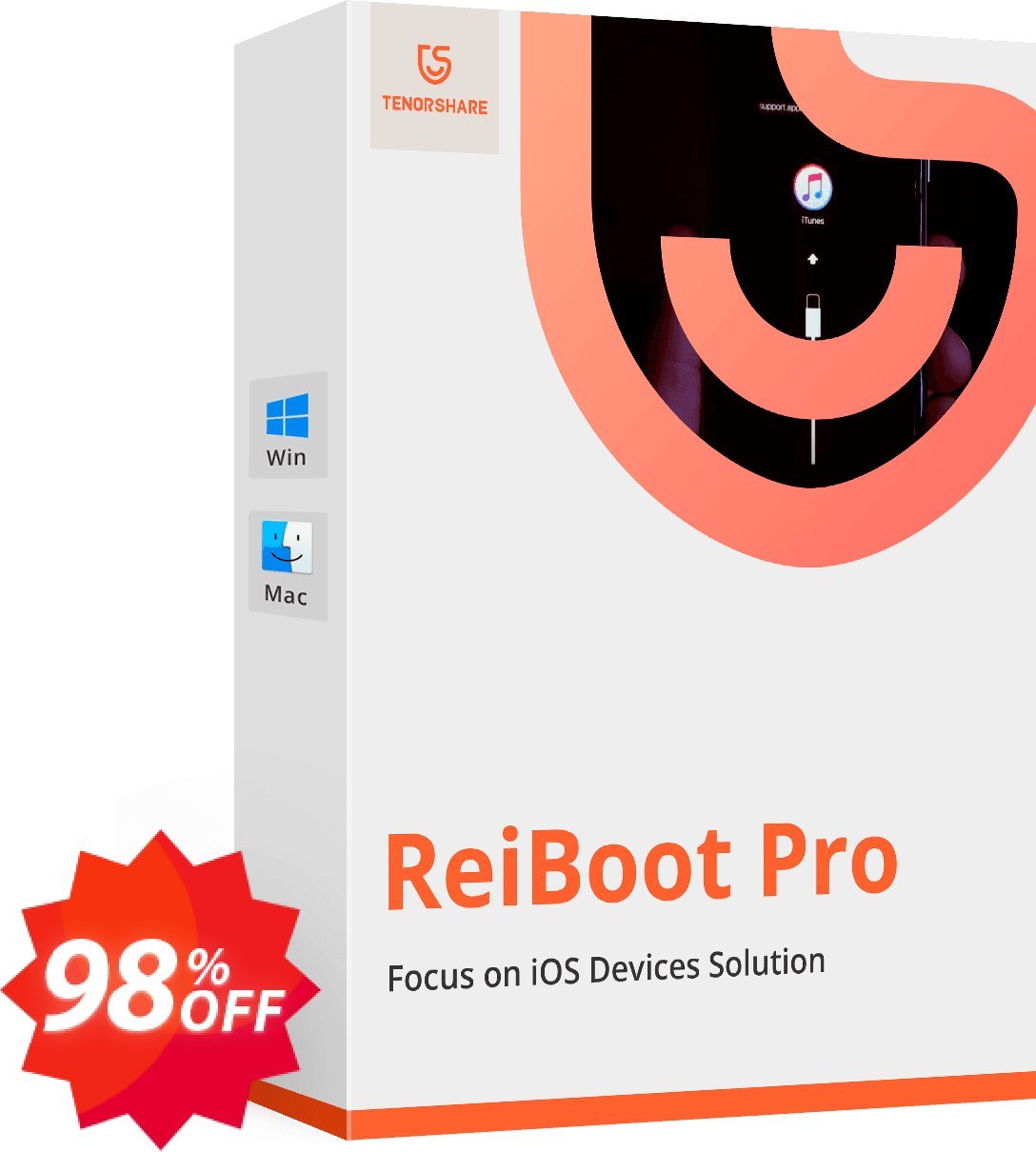 Tenorshare ReiBoot Pro, 6-10 Devices  Coupon code 98% discount 