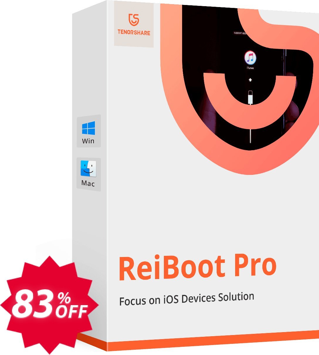 Tenorshare ReiBoot Pro for MAC, 6-10 Devices  Coupon code 83% discount 