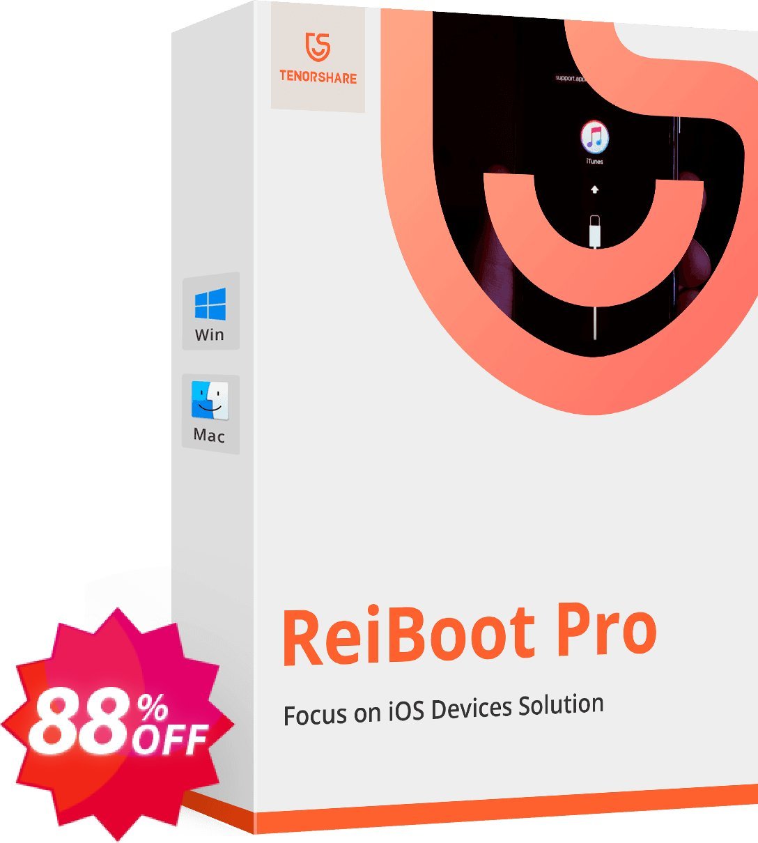 Tenorshare ReiBoot Pro for MAC, 11-15 Devices  Coupon code 88% discount 